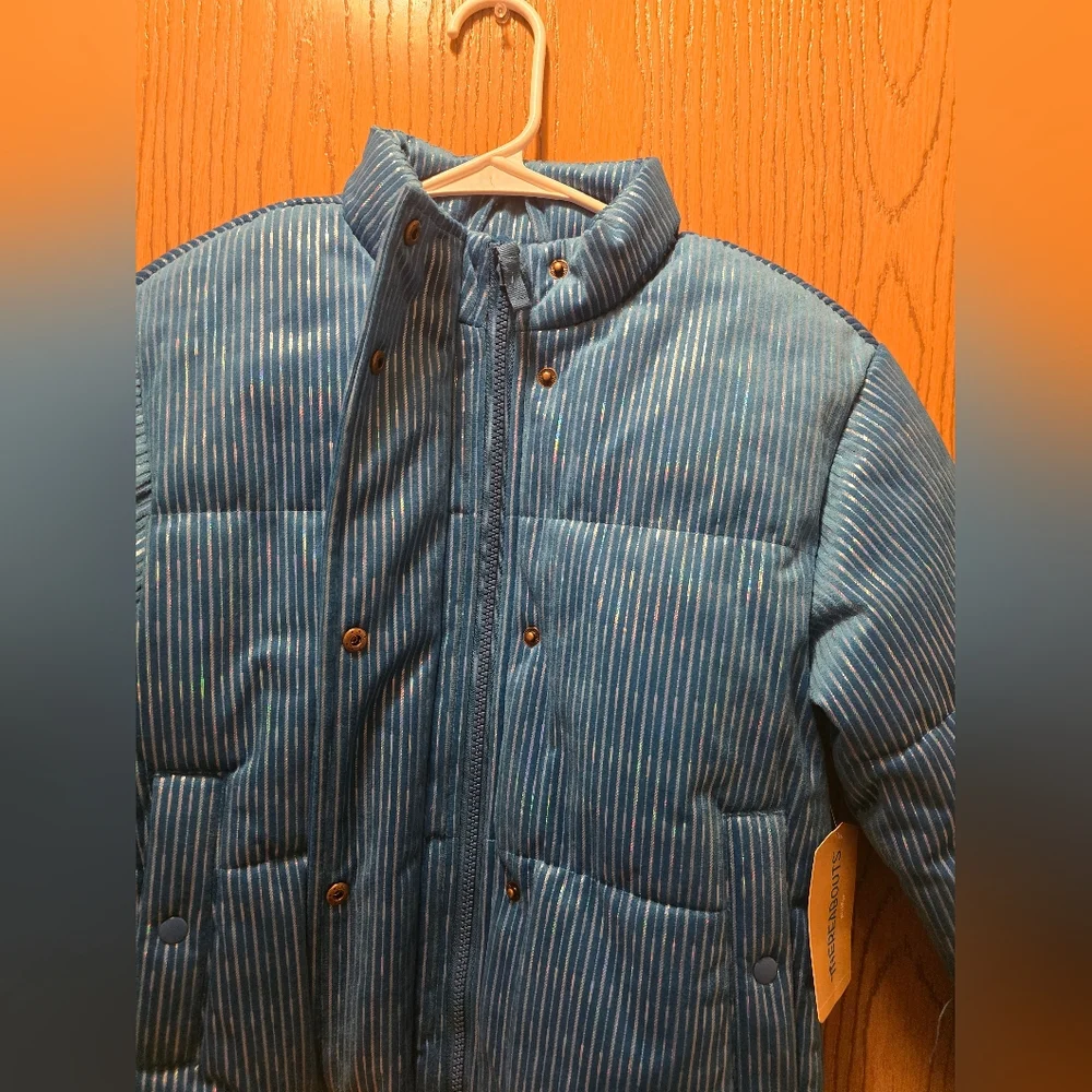 NEW Blue Kids Puffer Jacket S 7/8 - Picture 6 of 10